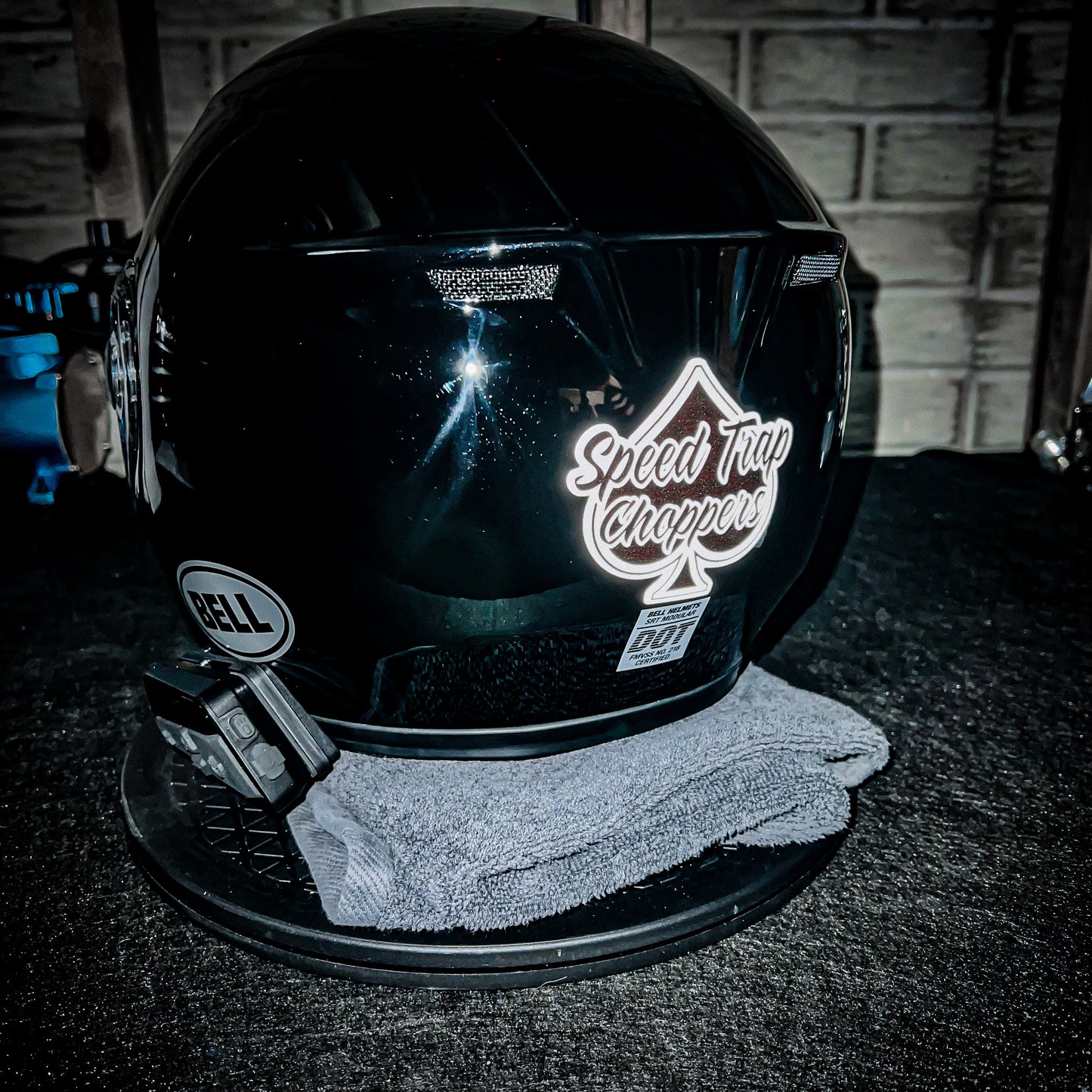 Reflective Spade logo helmet sticker